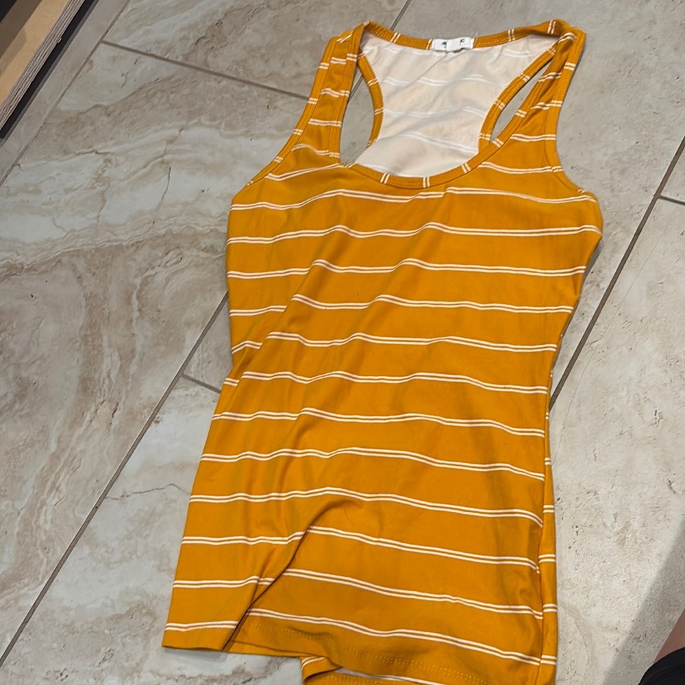 Ardene Mustard Striped Tank Top